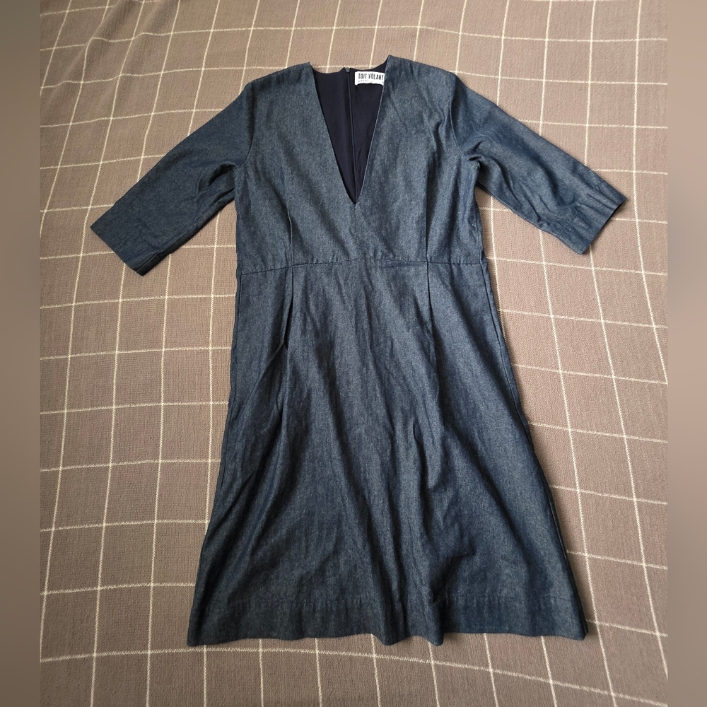 Toit Volant Denim Dress Made In USA